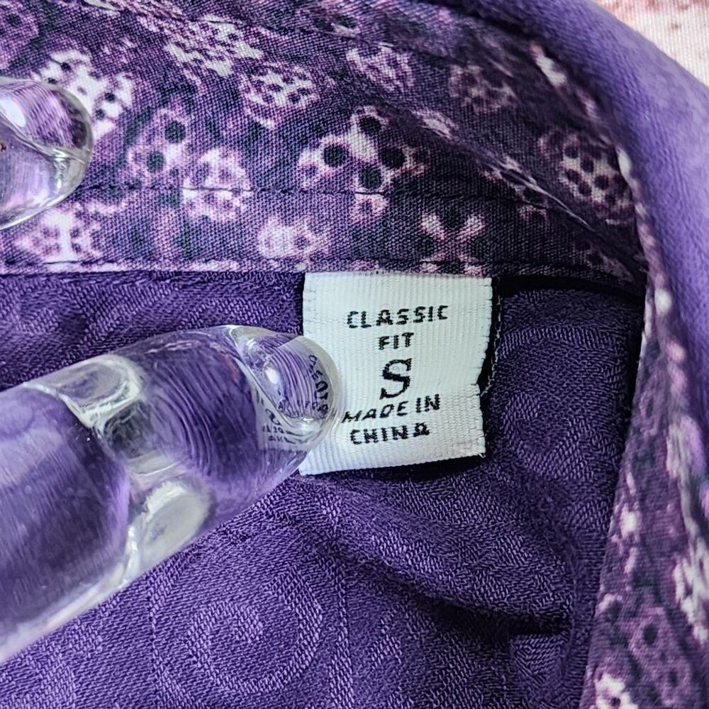 Robert Graham Purple Paisley Long Sleeve Shirt, Men's Small - Picture 9 of 16